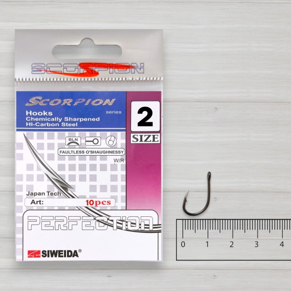 Гачки Siweida Scorpion Faultless O'Shaughnessy BN, 10шт/уп, № 2